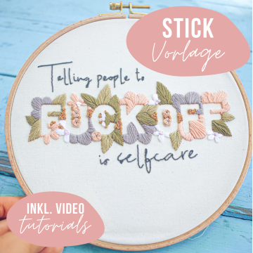 Modèle broderie à la main pdf Va te faire foutre l'autosuffisance GetStichDone + tuto vidéo