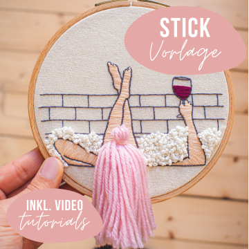 Modèle broderie à la main pdf Vin & bain GetStichDone + tuto vidéo