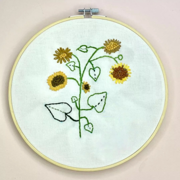 Modèle broderie à la main pdf Fleur de tournesol Sew Simple