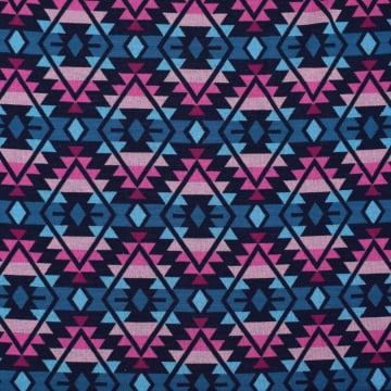 Tissu jersey jacquard bio Albstoffe Hamburger Liebe Western Fairy Tales Plaid, bleu foncé