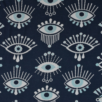 Jacquard Jersey Albstoffe Hamburger Liebe Magical Shimmer Eye of Enlightment, donkerblauw