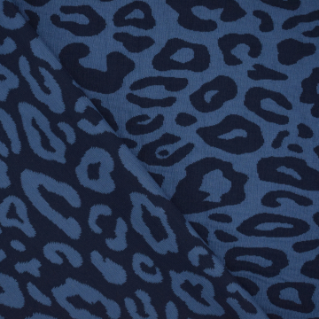 Tissu jersey jacquard bio doubleface Albstoffe Hamburger Liebe Western Fairy Tales Safari, bleu fonc