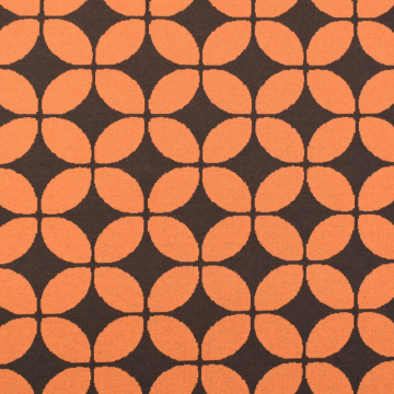 Tissu jersey jacquard recyclé Vintage Retro Flowers, marron