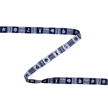 Jacquardband sea life, donkerblauw