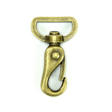 Karabijnhaak 25 mm, brushed old brass