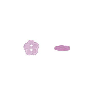 Bouton 2 trous en plastique fleur, 18 mm, lila