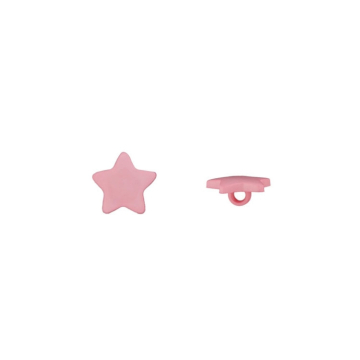 Bouton plastique Étoile, 15 mm, rose