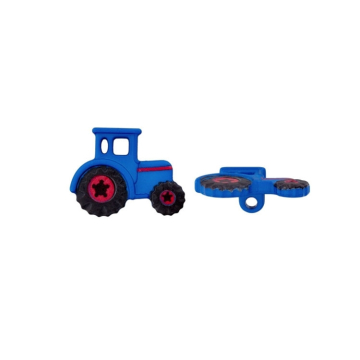 Kinderösenknopf Traktor, blau 23 mm