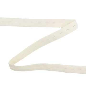 Ruban élastique boutonnière 15 mm, crème