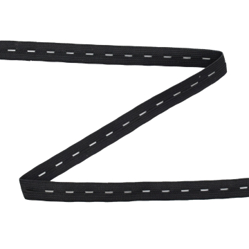 Ruban élastique boutonnière 15 mm, noir