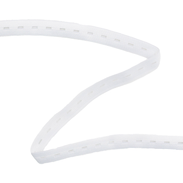 Ruban élastique boutonnière 15 mm, blanc