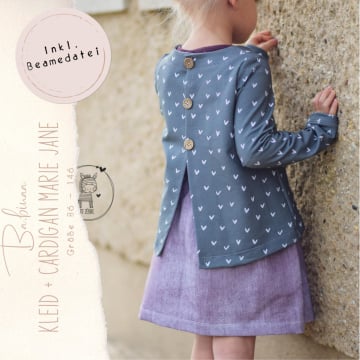 Patron robe / cardigan enfant pdf Marie Jane Ba.binaa Patterns, en allemand