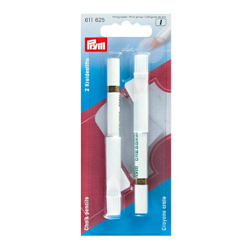 Crayons craie avec brosse à effacer, 11 cm, blanc