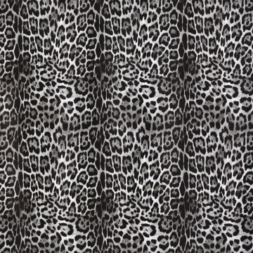 Faux leather metallic Animal Print, black 130 x 40 cm