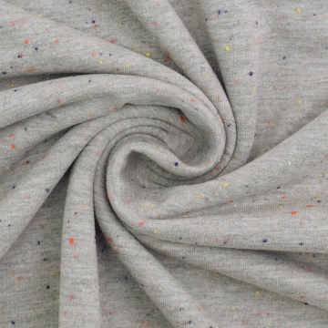 Tissu sweat doux moucheté Cosy Colors, gris chiné