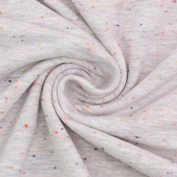 Tissu sweat doux moucheté Cosy Colors, gris clair chiné