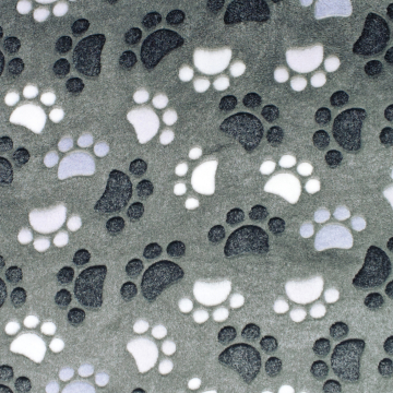 Zachte fleece jacquard stof pootjes, grijs