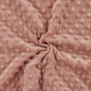 Fleece stof Minky Dots, oudrosé