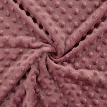 Fleece stof Minky Dots, oudroze