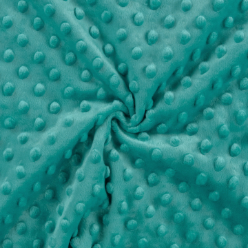 Tissu polaire minky doux à pois, aqua