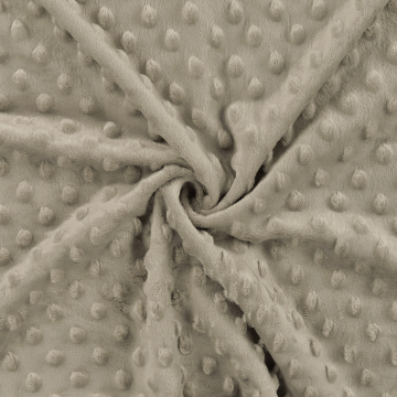 Fleece stof Minky Dots, beige grijs
