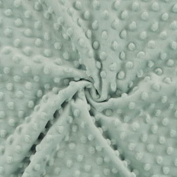 Tissu polaire minky doux à pois, menthe clair