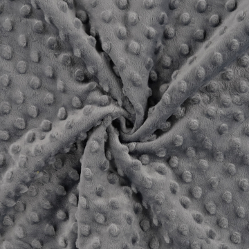 Fleece stof Minky Dots, donkergrijs