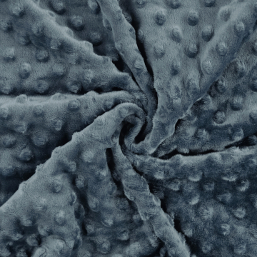 Tissu polaire minky doux à pois, bleu-gris
