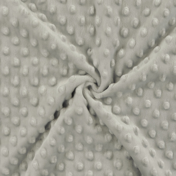 Fleece stof Minky Dots, lichtgrijs