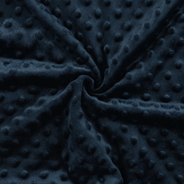 Tissu polaire minky doux à pois, bleu marine