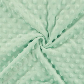 Tissu polaire minky doux à pois, menthe