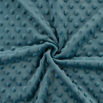 Fleece stof Minky Dots, petrol