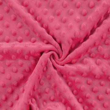 Tissu polaire minky doux à pois, rose fuchsia