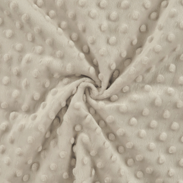 Fleece stof Minky Dots, zilvergrijs