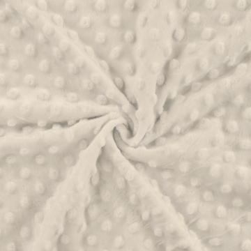 Tissu polaire minky doux à pois, blanc cassé