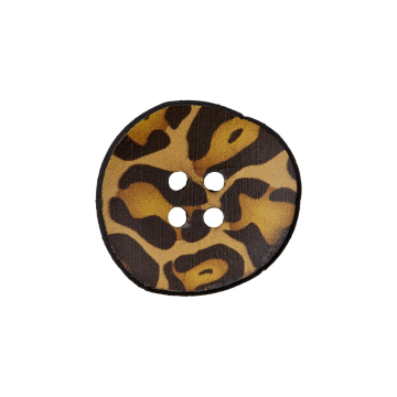 Leather Button 4-hole recycelt Leo 20 mm