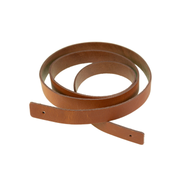 Lanière cuir véritable, 120 x 2cm, cognac