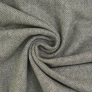 Lightweight Wool fabric herringbone, olive green