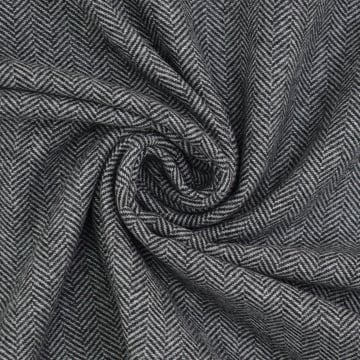 Lightweight Wool fabric herringbone, black