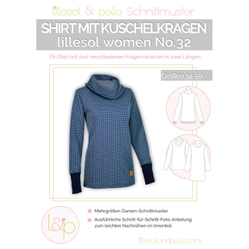 Lillesol Women No. 32 Kuschelkragen Shirt Papierschnittmuster