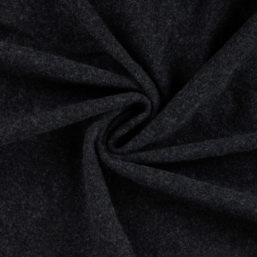 Merino Wollen fleece uni, antracietgrijs