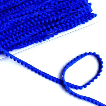 Mini Pomponborte, royalblau 10 mm