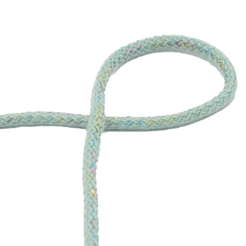 Cordon de serrage coton 5mm, cordon sweat, brillant multicolore, vert pâle