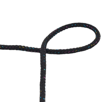 Cordon de serrage coton 5mm, cordon sweat, brillant multicolore, noir