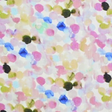 Tissu double gaze de coton à pois Dots, pourpre