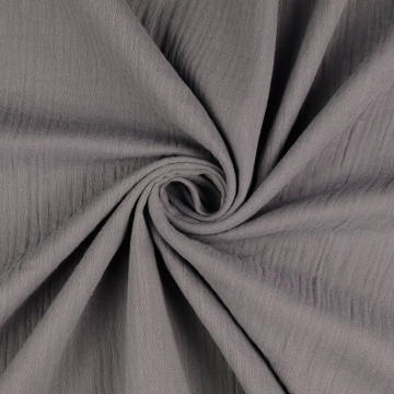 Tissu double gaze de coton, gris foncé