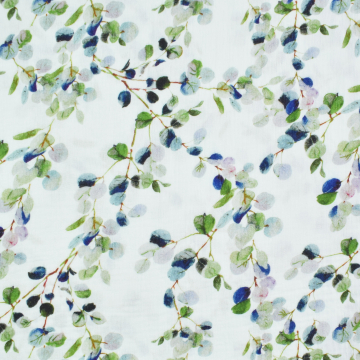 Katoenen mousseline double gauze Eucalyptus Leave, vaalmintgroen