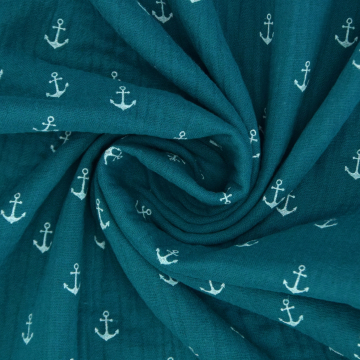 AMateschitz Baumwollstoff Musselin - 100% Baumwolle Blumen Druck