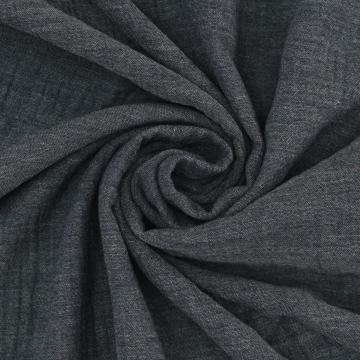 Musselin Double Gauze Melange, dunkelblau