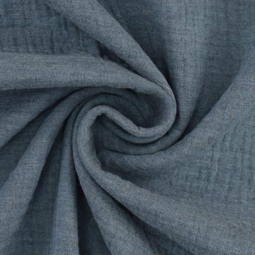 Katoenen mousseline double gauze Melange, jeansblauw